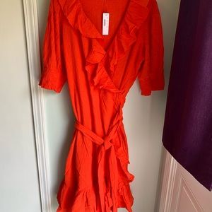 NWT J. Crew Burnt Orange wrap dress